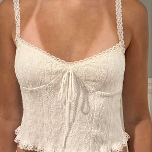 Edikted White Lace Crop Top